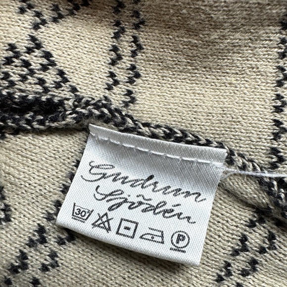 Gudrun Sjoden Cotton Cardigan, Size M, Black, Cream Multicolor Floral Embroidery - Picture 8 of 12